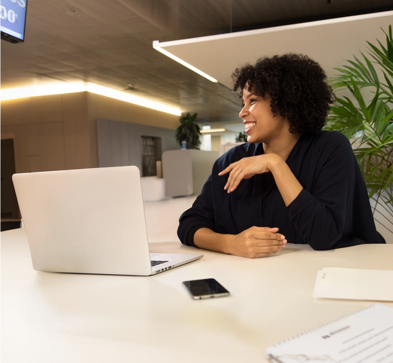 A professional working in a modern office.